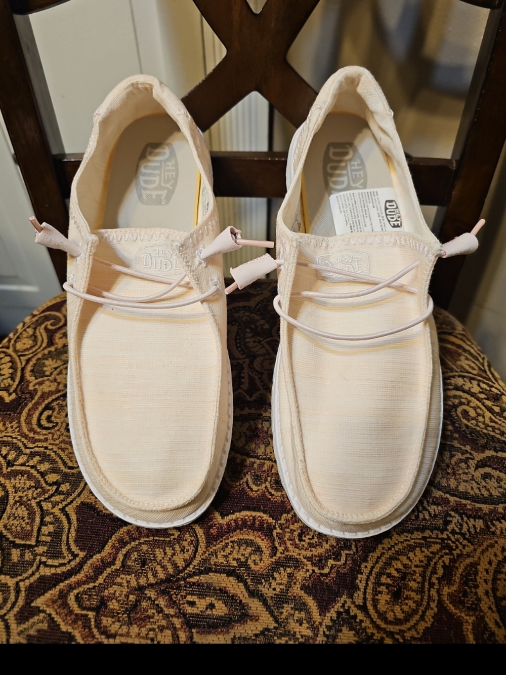 Hey Dude Men’s Slip-On Loafers in Light Peach